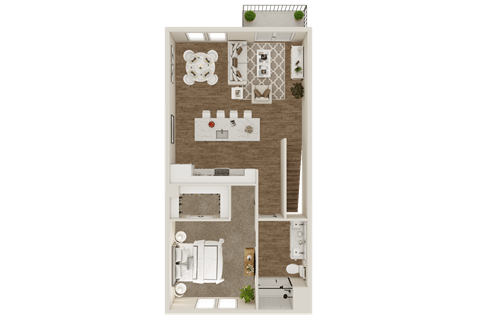 a floor plan of a 1 bedroom apartment at Lenox Grand, Austin, TX